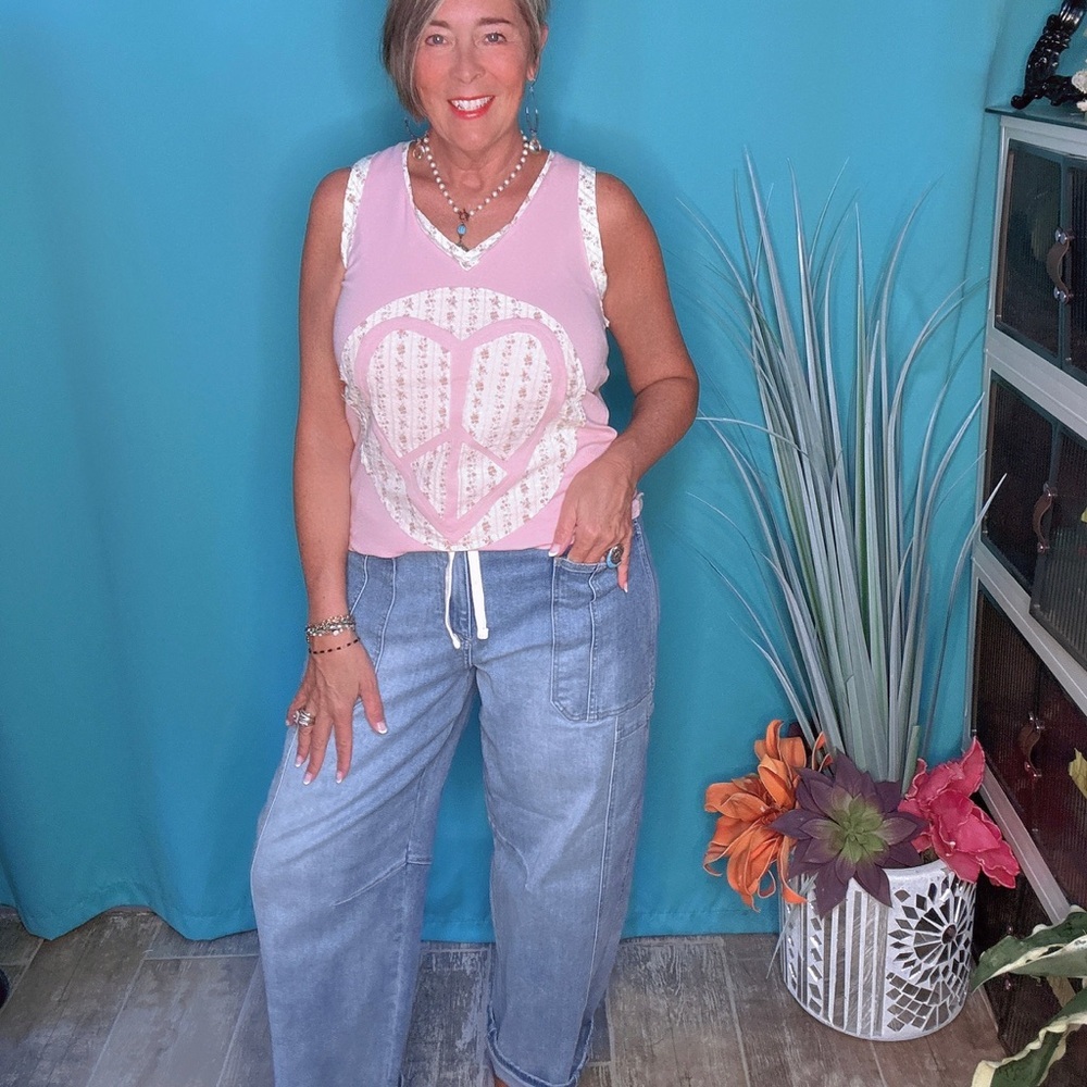 Risen Barrell Leg Pocket Denim Crop Blue Jeans